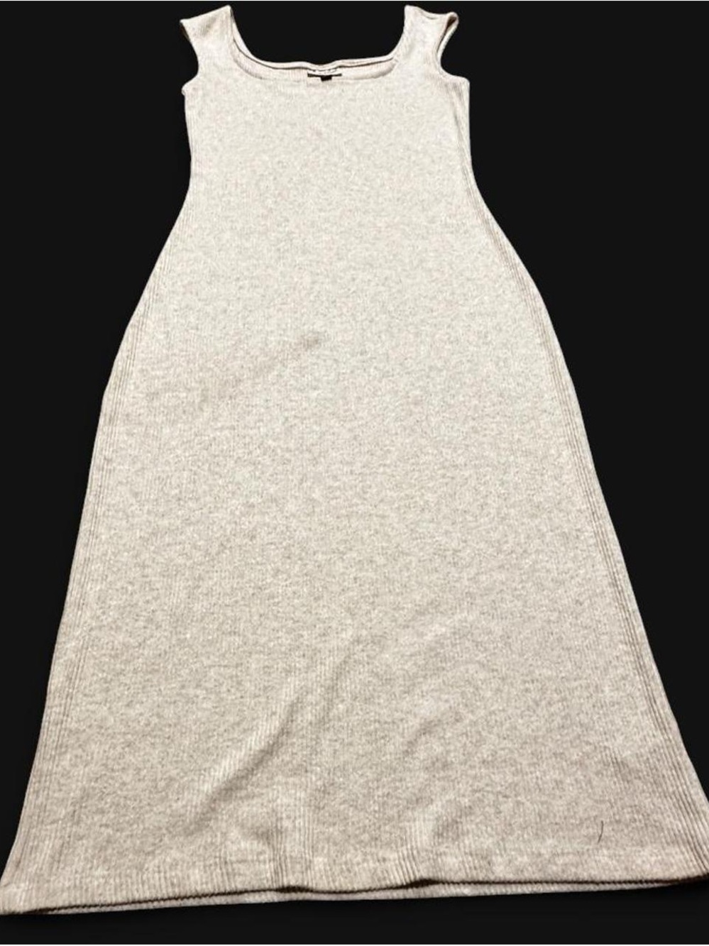 Universal Thread Ribbed Sleeveless Maxi Dress in Light Beige Heather
